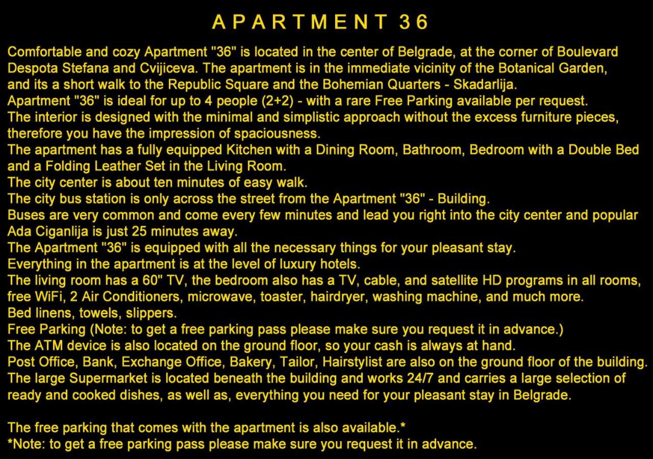 Apartment 36 Beograd Bagian luar foto